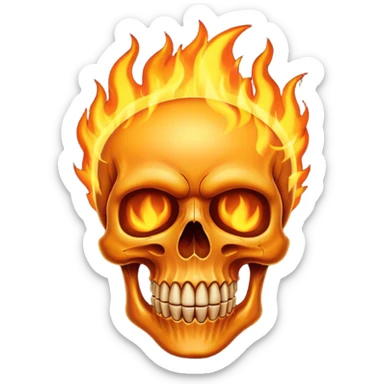 Flaming skull sticker