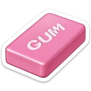 Chicle rosado rectangulo sin cara sticker
