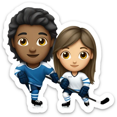 hockey player with a girl sticker