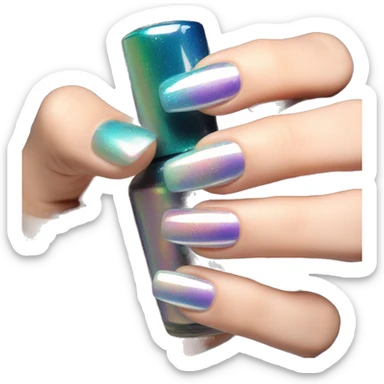 Iridescent nails sticker