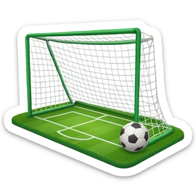 Haz una porteria de futbol y rodea con el poste sticker