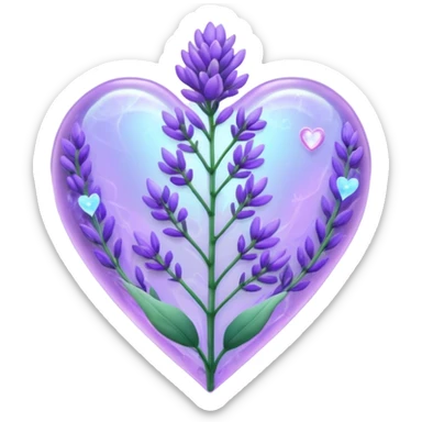 create a holographic lavender plant that wraps around a lavender colored heart sticker