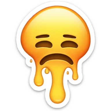 Hot, no energy, melting, emoji melting, melting emoji, melting, tired sticker