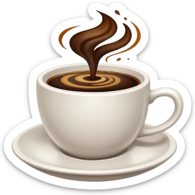 coffee in white cup sticker