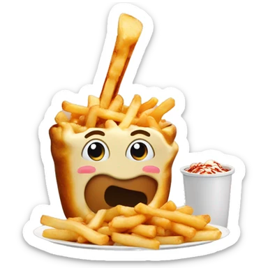 Poutine qui mange une poutine  sticker