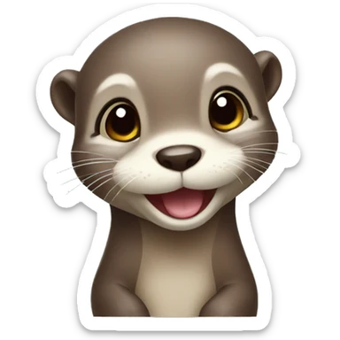 baby otter with a cheeky smile sticker