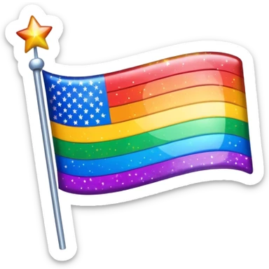 pride flag with sparkles sticker