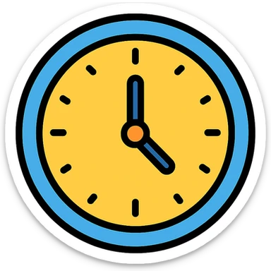 color outline icon of a clock sticker