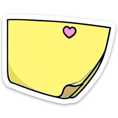 heart-shaped sticky note sticker