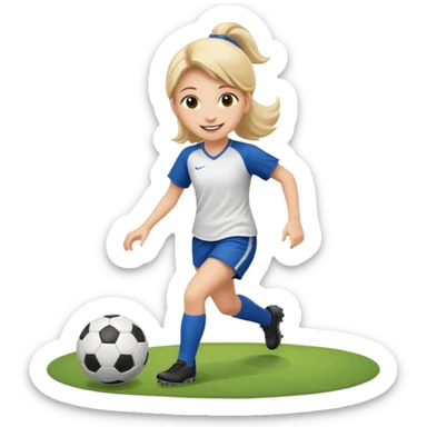 Girl playing soccer  sticker