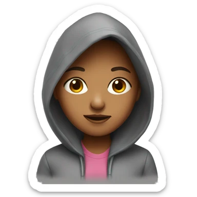 Girl wearing a hoodie sticker