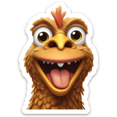 Chicken with teeth sticker