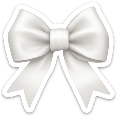 White ribbon bow sticker