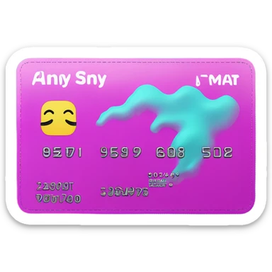 Vaporwave color themed credit card emoji, DO NOT INCLUDE NUMBERS OR TEXT sticker