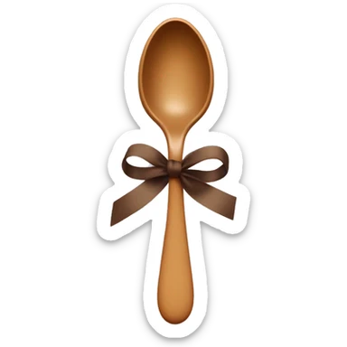 Spoon tied with a soft brown ribbons  sticker