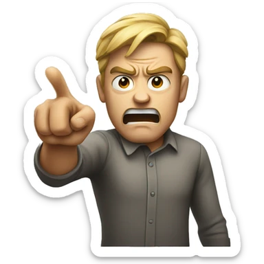 ANGRY MAN POINTING IN FRONT sticker