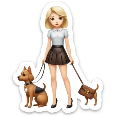 Girl dressed like a dog and in  leather skirt and heels sticker