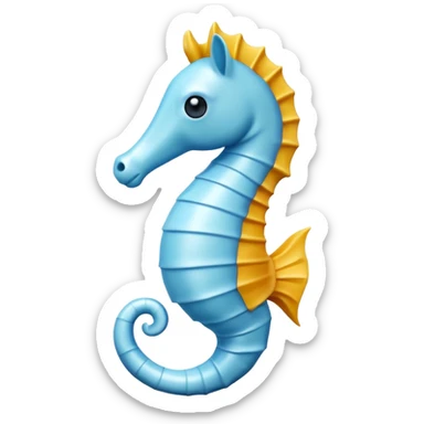 make a minimalist image of a sea horse and make it look like a J sticker