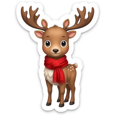 reindeer baby  cute, full body scarf  sticker