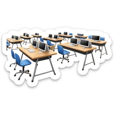 large study space with students working separately sticker