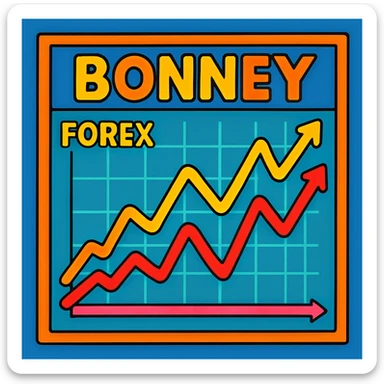 colorful and vibrant forex line chart with the word Bonney sticker