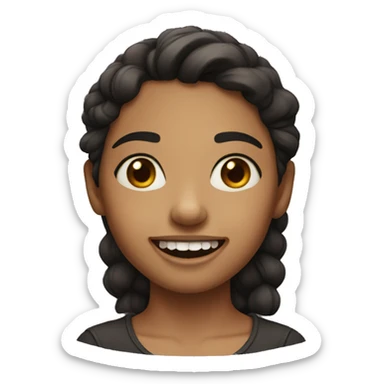 a short girl with shar teeth sticker