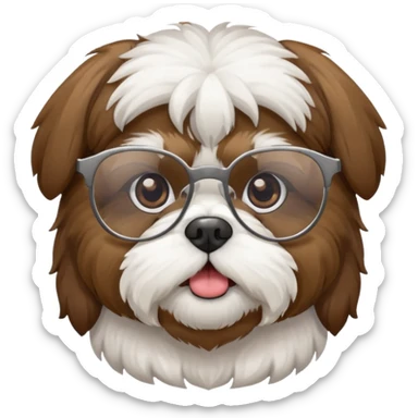Shit-zu with glasses sticker