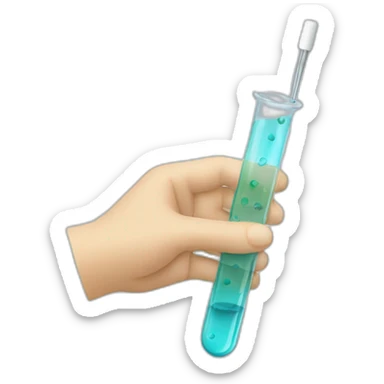 hand holding a chemical pipette sticker