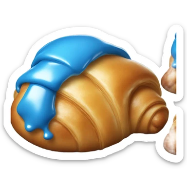 Croissant with blue Glaze sticker