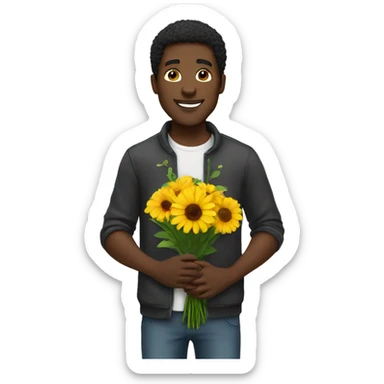 Black guy giving flowers  sticker