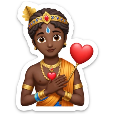 hindu god krishna and heart sticker