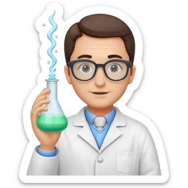 A chemist creating elephant toothpaste sticker
