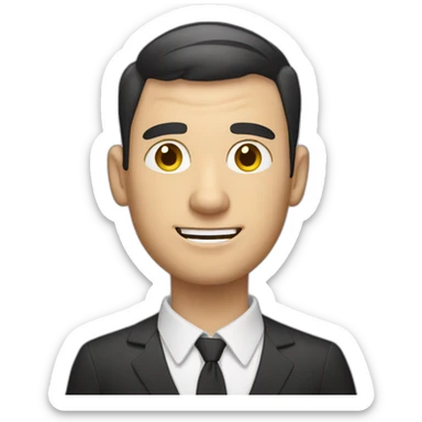 a shaved white man with short dark hair and a mobile phone, both covered with spiderwebs sticker