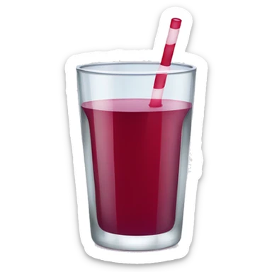 a clear glass of cranberry juice sticker