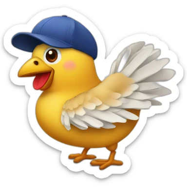 Pollito con gorra de restaurant alitas al vuelo sticker
