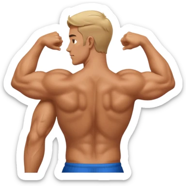 Man with back arched sticker