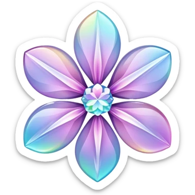 Sparkly glossy Pastel  glass crystal flower  sticker