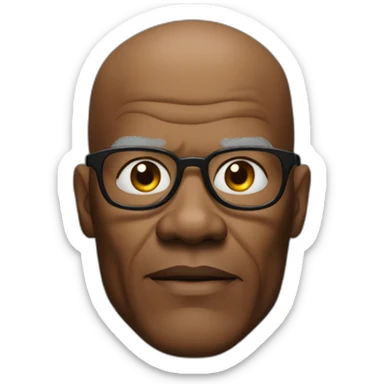 bald samuel l jackson wearing no spectacles sticker