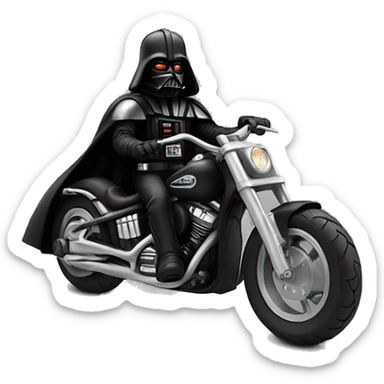 Darth Varder rides a Harley black  sticker