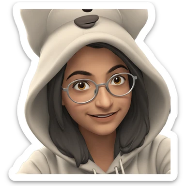 smiling girl in hoodie sticker