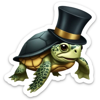 Top hat turtle  sticker