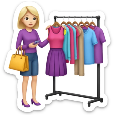woman buying clothes sticker