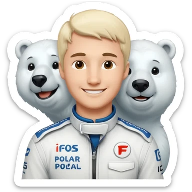 f1 driver polar bear sticker