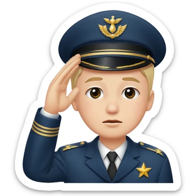 a combination of these two emojis: 🫡🥲 sticker