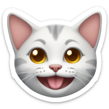 Cat winking with tongue out sticker