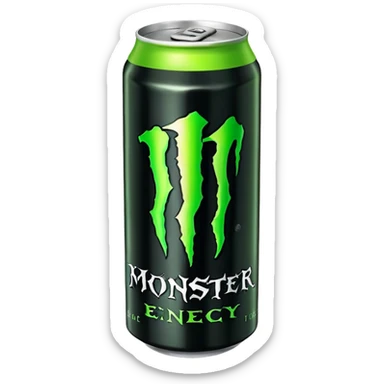 Monster energy Black can with green logo  sticker