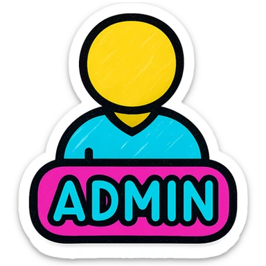 admin icon, modern, clean, professional sticker