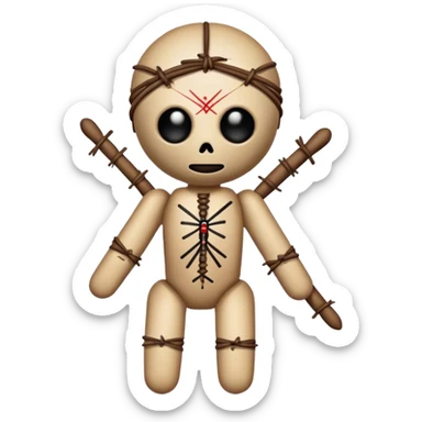 Voodoo doll sticker