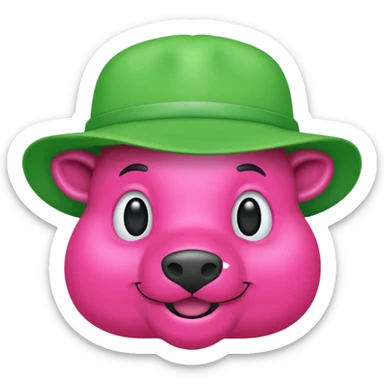 Un maiale verde fluo con un cappello da muratore sticker