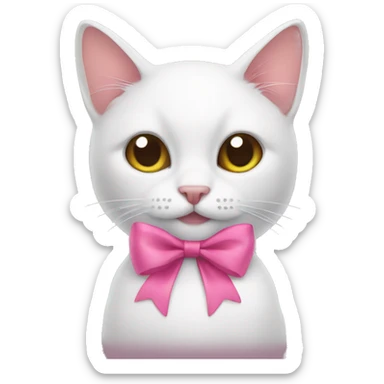 Cat with pink bow sticker